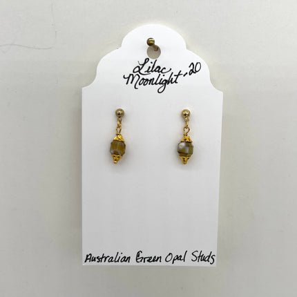 Australian Green Opal Stud Dangles