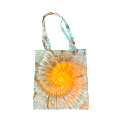 01|Orange Spiral, Greens, Browns Tote