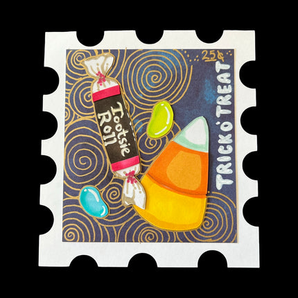 Trick or Treat Candy Postage Stamp