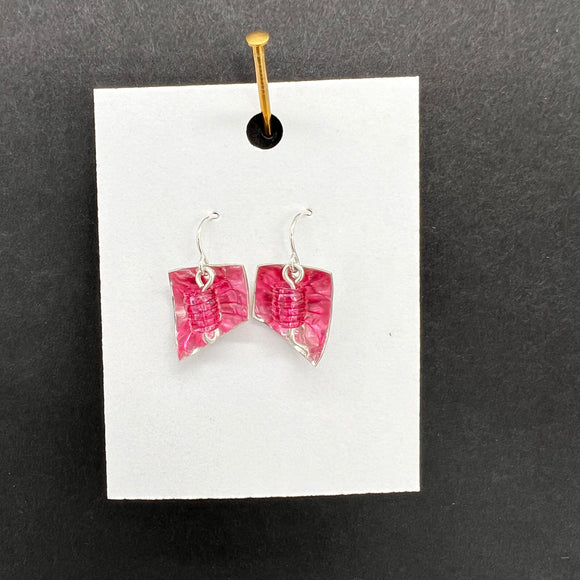 Glass Reflection Earrings-Pink
