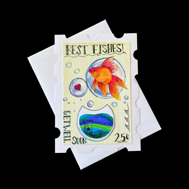 Best Fishes Postage Stamp Card