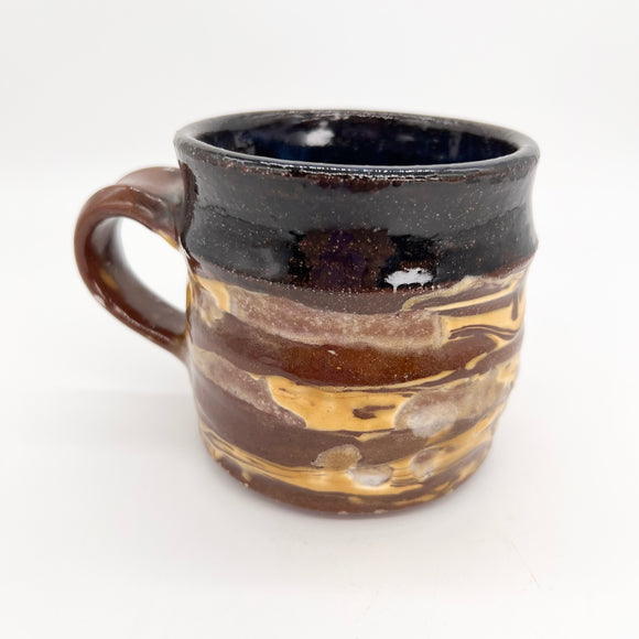 Brown Marbled Mug with Blue # 2