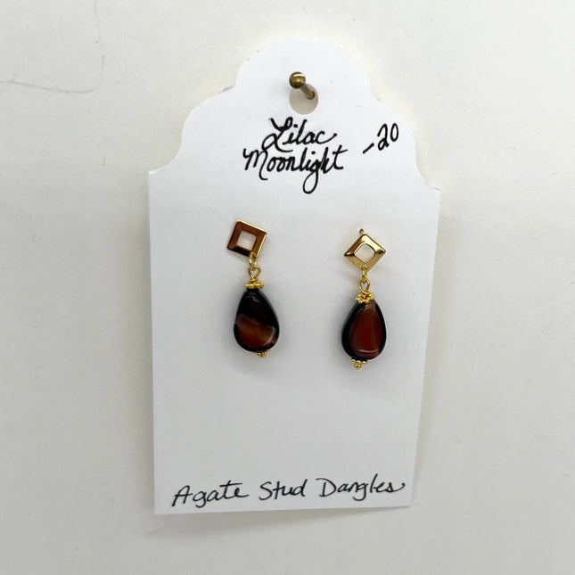 Agate Stud Dangles