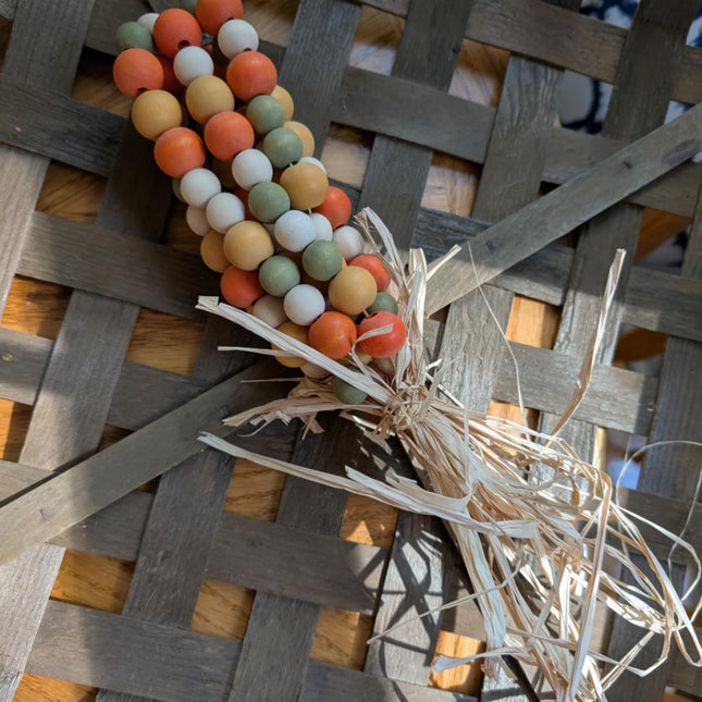 Big Corn with Orange Beads & Straw