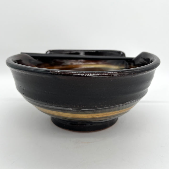 18 -Dark Brown & Tan Ramen Bowl