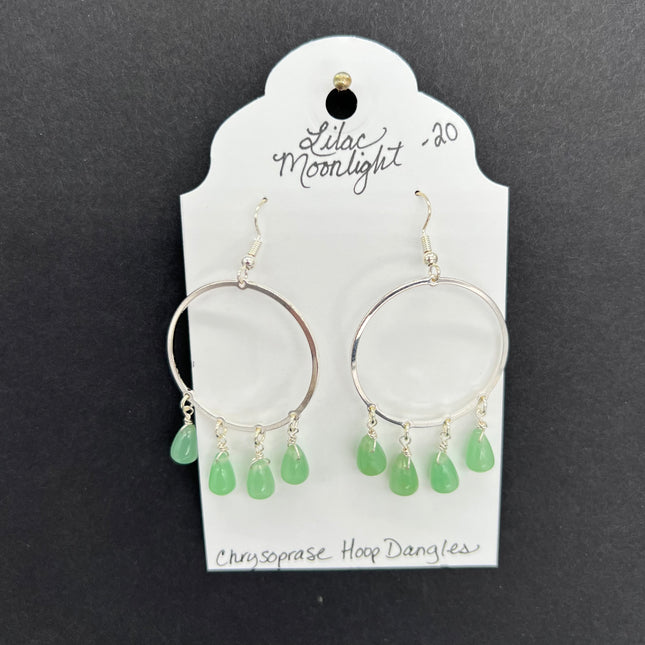 Chrysoprase Hoop Dangles