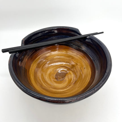 17 - Dark Blue & Rust Ramen Bowl