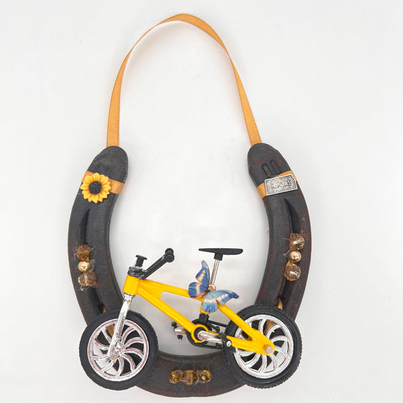 Horseshoe with Yellow Bicycle