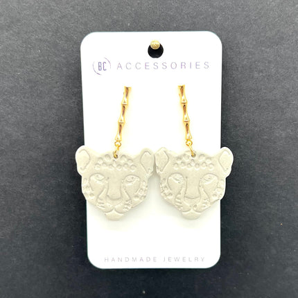 Gray Cheetah Earrings