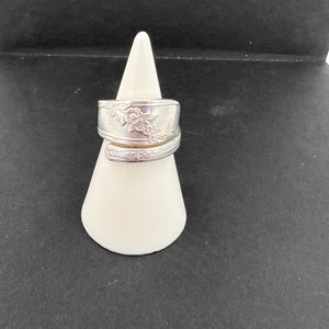 Spoon Ring Size 12.5 - Thin Floral Design