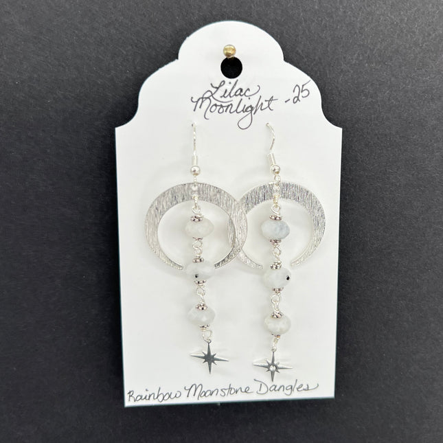 Rainbow Moonstone Dangles