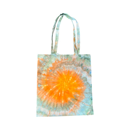 02|Orange Spiral, Greens, Browns Tote