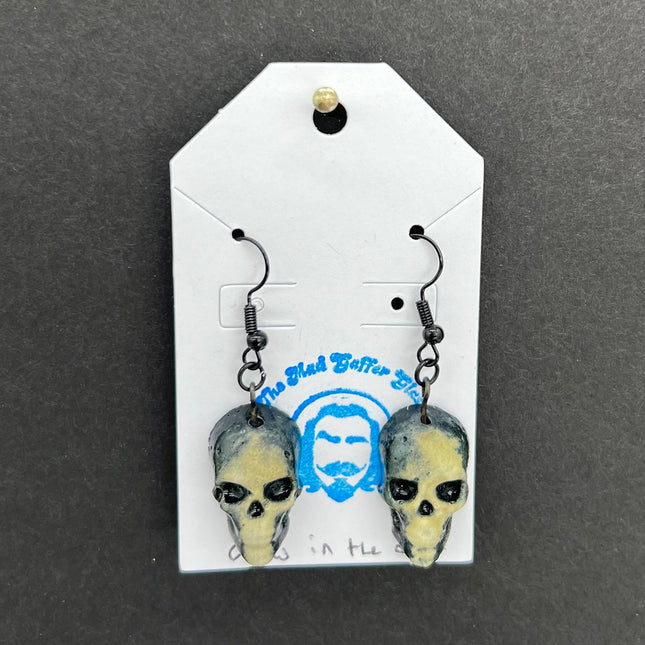 Black/White Skull Earrings