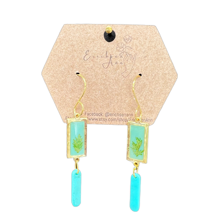 Blue/Green Dangle Gold Frame