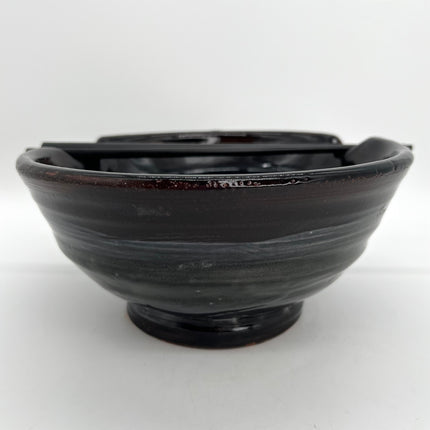 19 -Dark Blue & Brown Ramen Bowl
