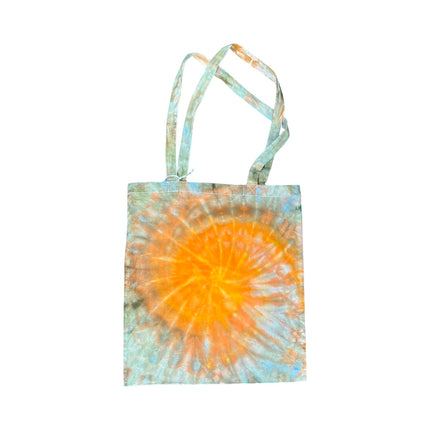 03|Orange Spiral, Greens, Browns Tote