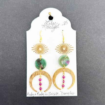Ruby & Ruby in Zoisite Dangles