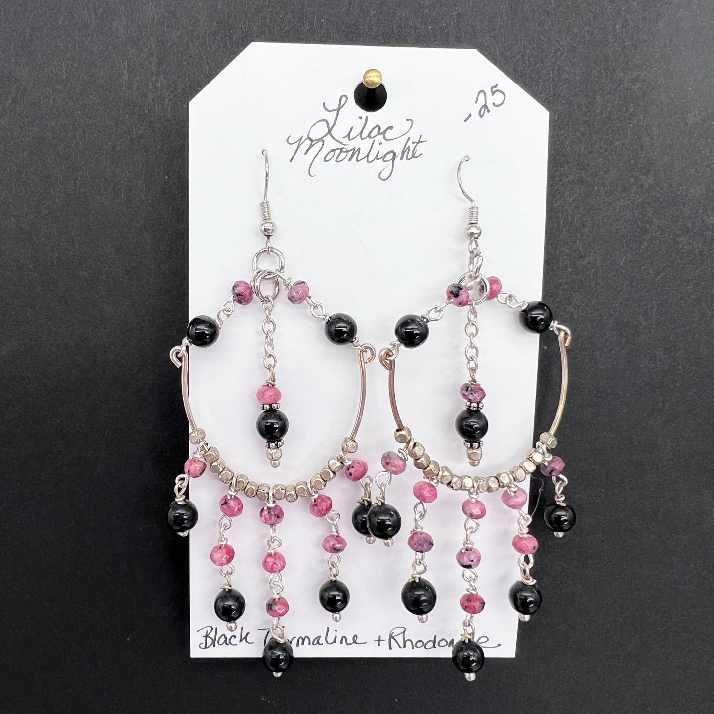 Black Tourmaline + Rhodonite