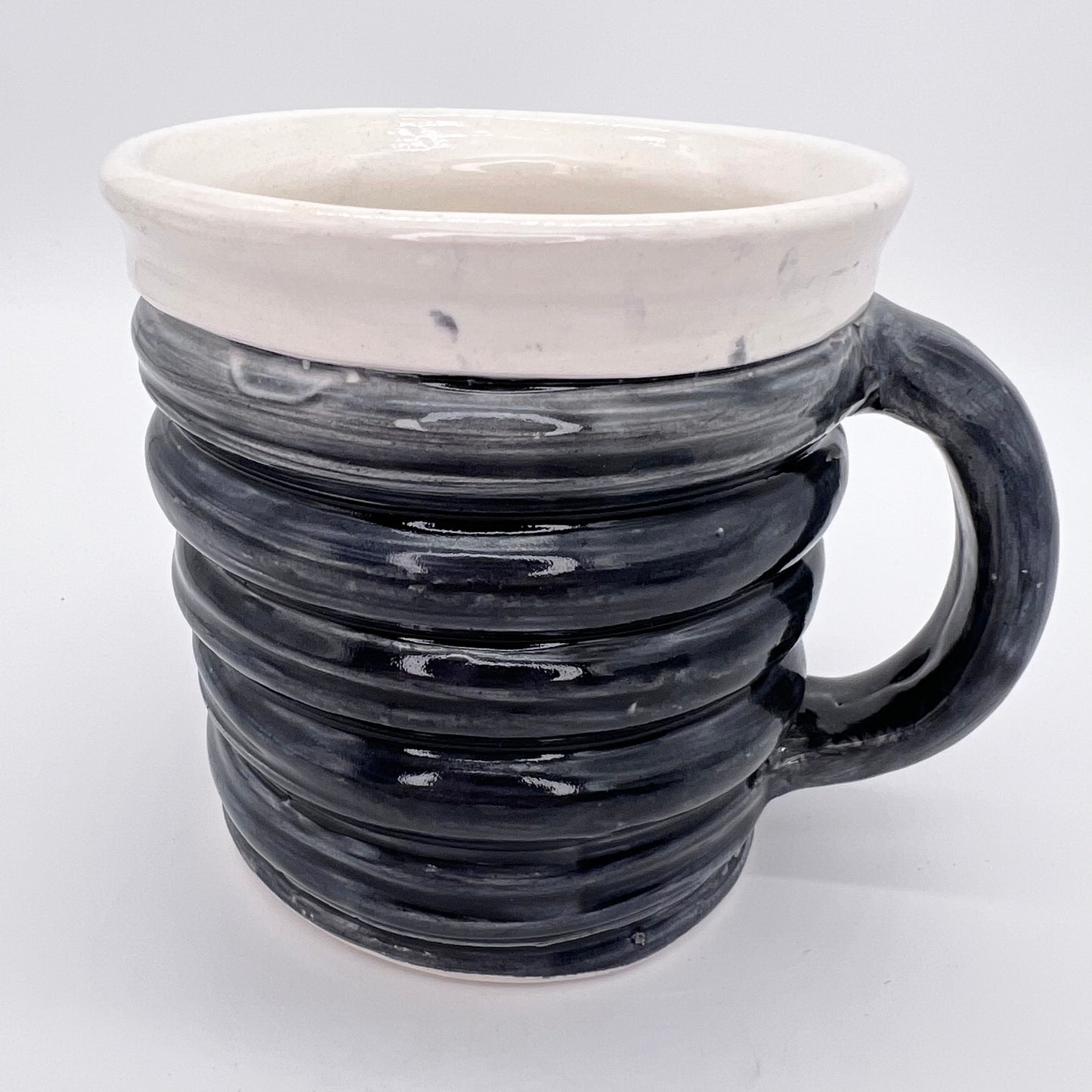 Blue & White Corrugated Mug 1