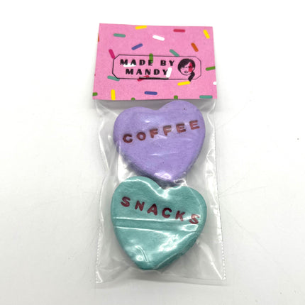 Coffee & Snacks Conversational Heart Magnet Set