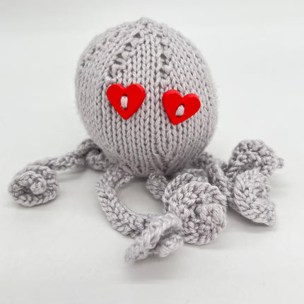 Gray Octopus - Heart Eyes