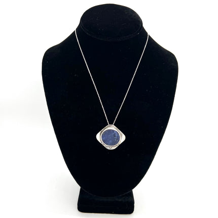 Round Lapis w/design Necklace