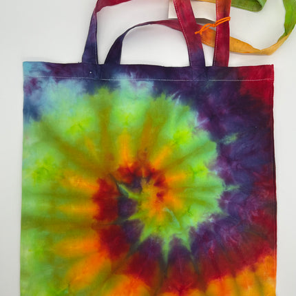 Spiral Green, orange,Purple, Red Tote