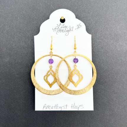 Amethyst Hoops