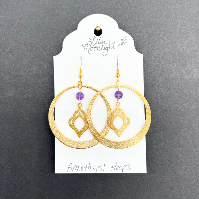 Amethyst Hoops