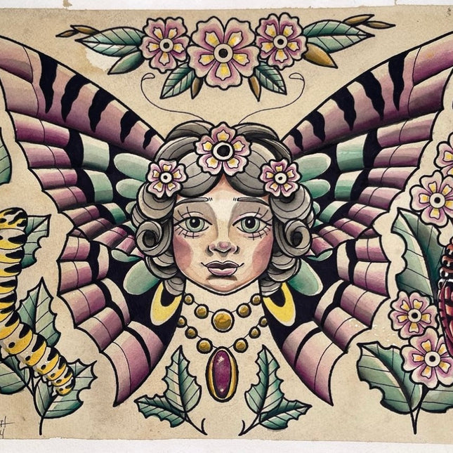 Butterfly Lady Face Flash