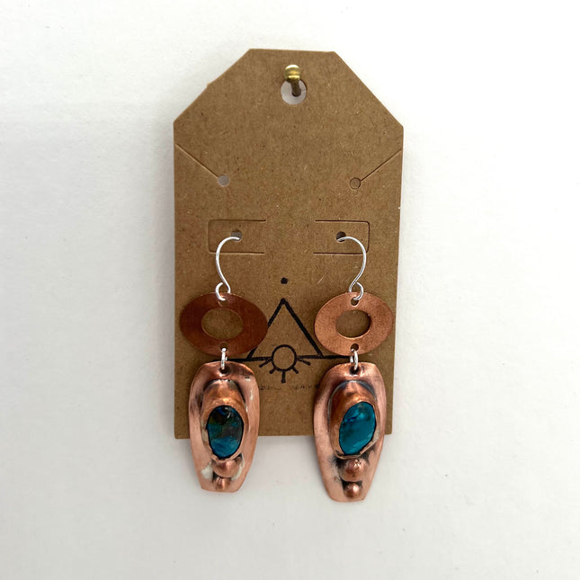 Chrysocolla Copper Earrings
