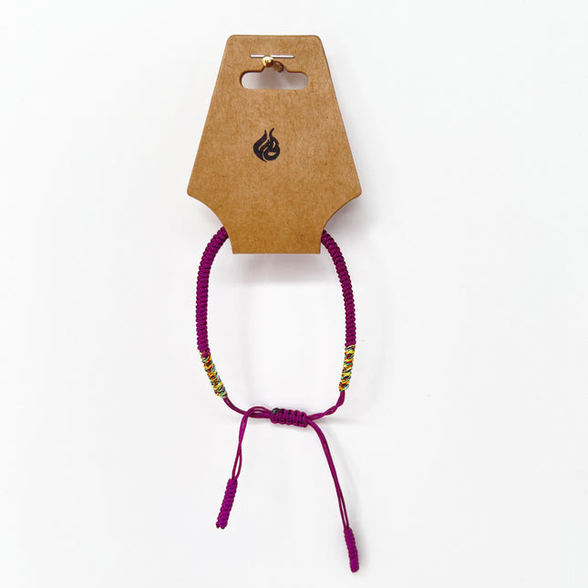 Knotted Bracelet-Cranberry & Gold