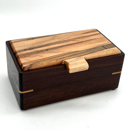Lidded Peruivan Walnut & Ambrosia Maple Box