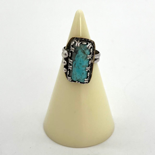 Rectangular Arizona Turquiose ring 6.5