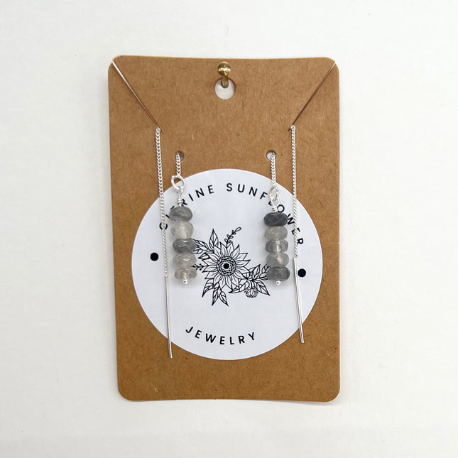 Cloudy Quartz Thread Earrings