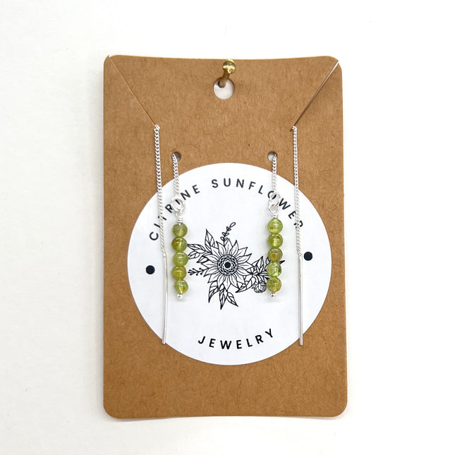 Peridot Thread Earrings