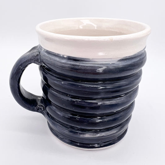 Blue & White Corrugated Mug 2