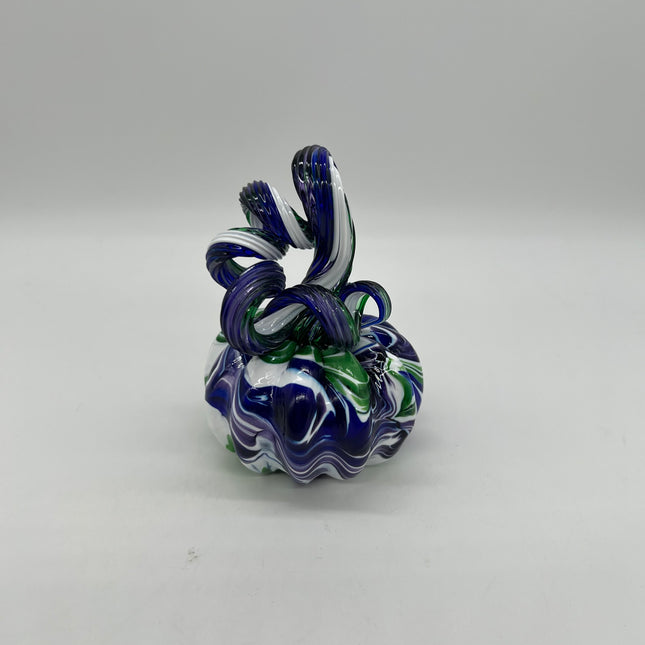 Marble Green, Purple, White, Blue Small Pumpkin