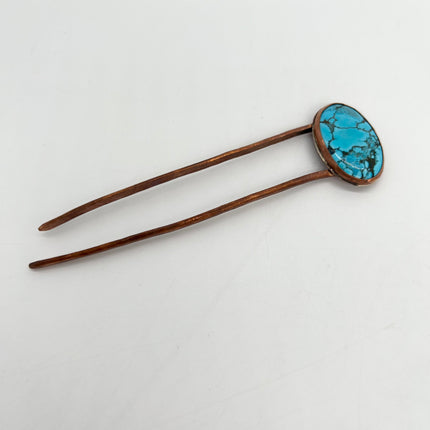 Turquoise & Copper Hair Pin