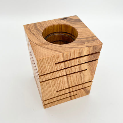 01 | Oak Notched Candle Holder