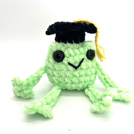 Light Green Frog w/ Grad Hat yellow tassel