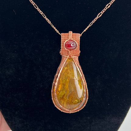Amber & Garnet Pendant