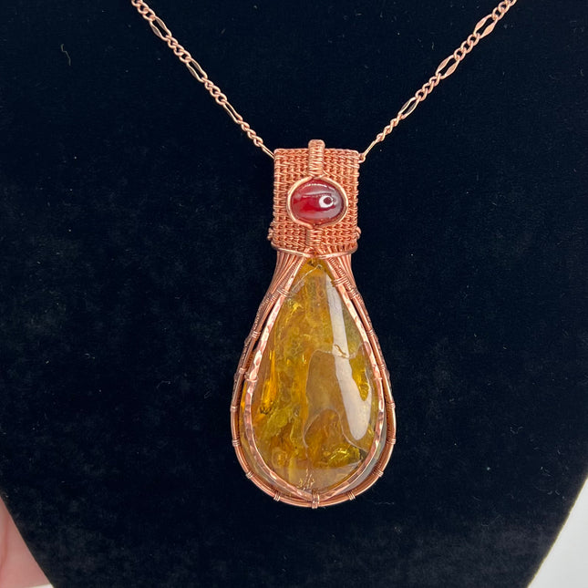 Amber & Garnet Pendant