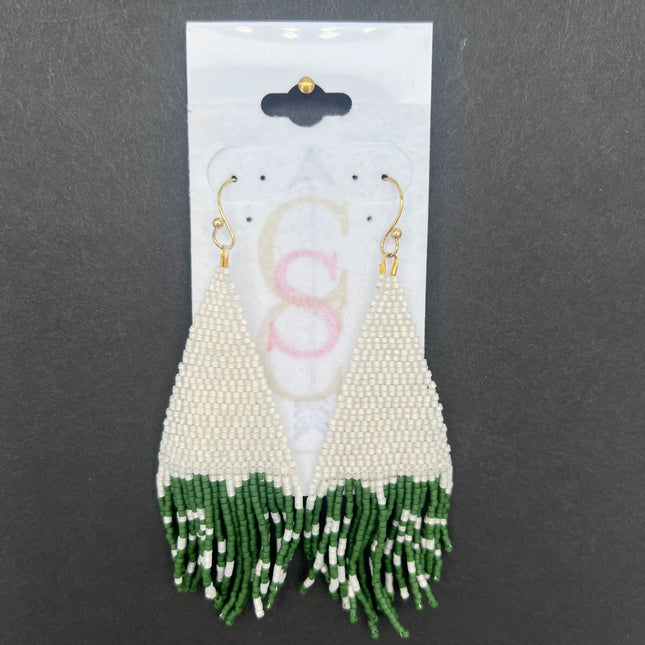 Monstera Leaf Fringe Earrings