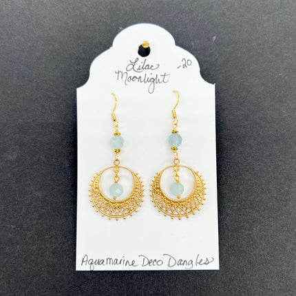 Aquamarine Deco Dangles