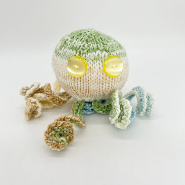 Multi Green Octopus - Yellow Eyes