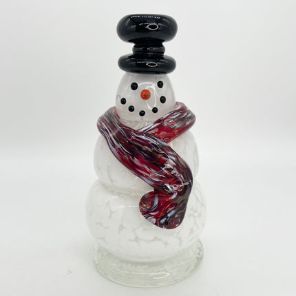 Red Swirl Scarf Snowman