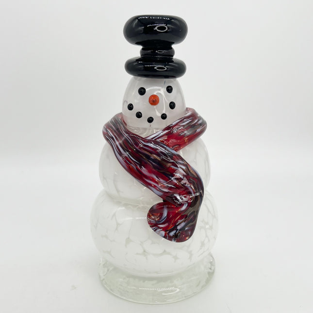 Red Swirl Scarf Snowman
