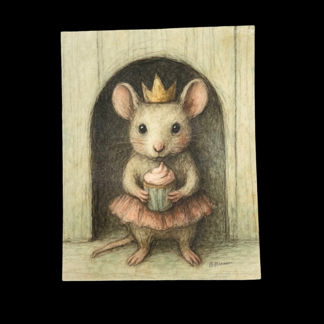 Mouse with Cupcake Postcard