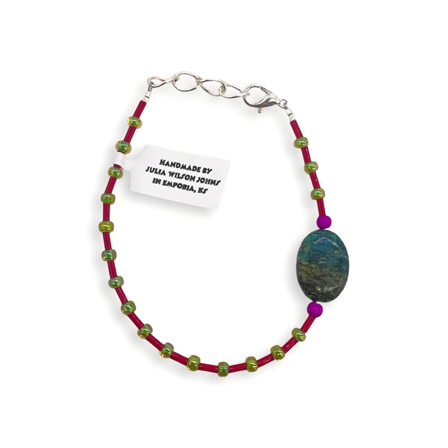 Red with Moss Bead